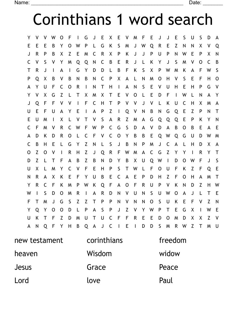 Corinthians 1 word search