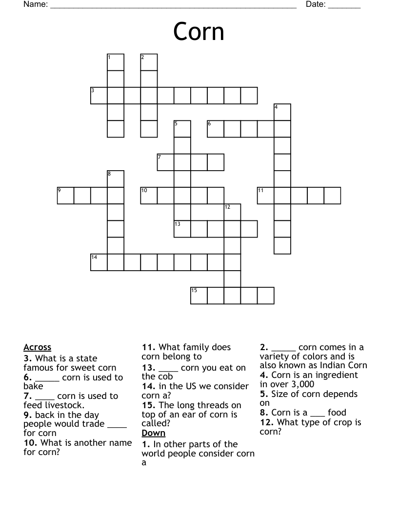 Corn Crossword