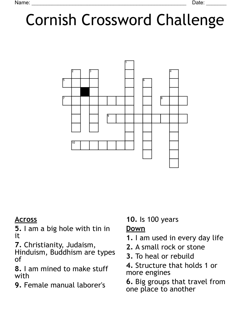 Cornish Crossword Challenge