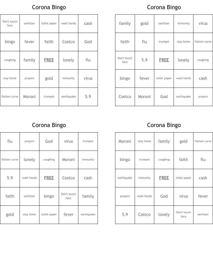 Corona Bingo