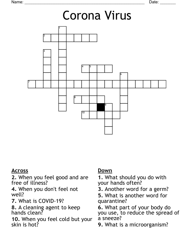 Corona Virus Crossword