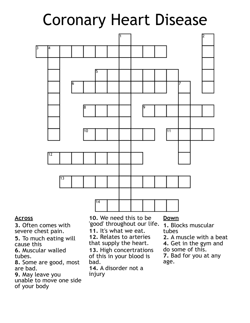 Coronary Heart Disease Crossword