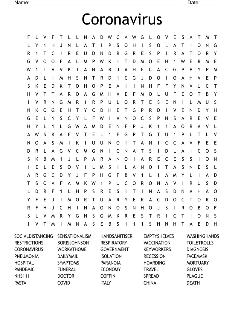 Coronavirus Word Search