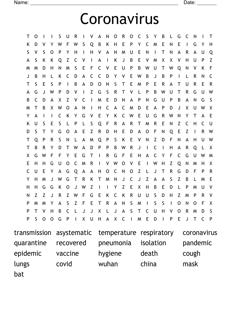 Coronavirus Word Search