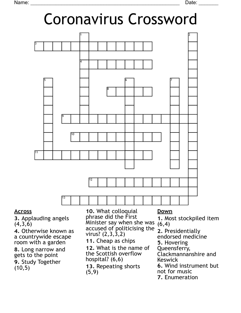 Coronavirus Crossword