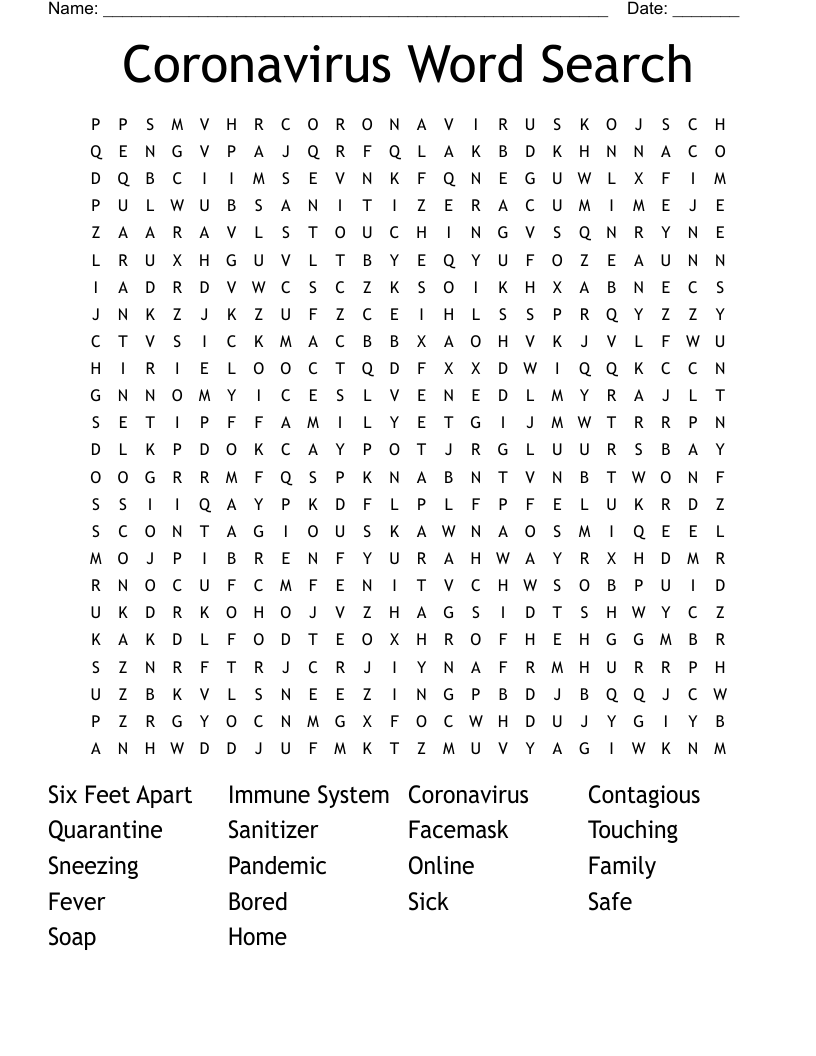 Coronavirus Word Search