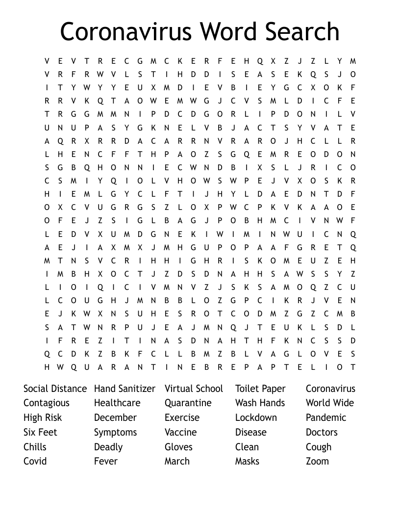 Coronavirus Word Search