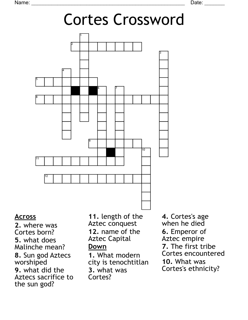 Cortes Crossword
