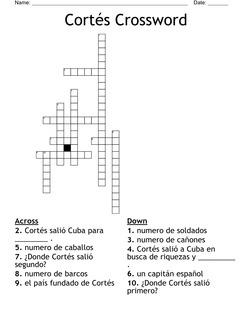 Cortés Crossword