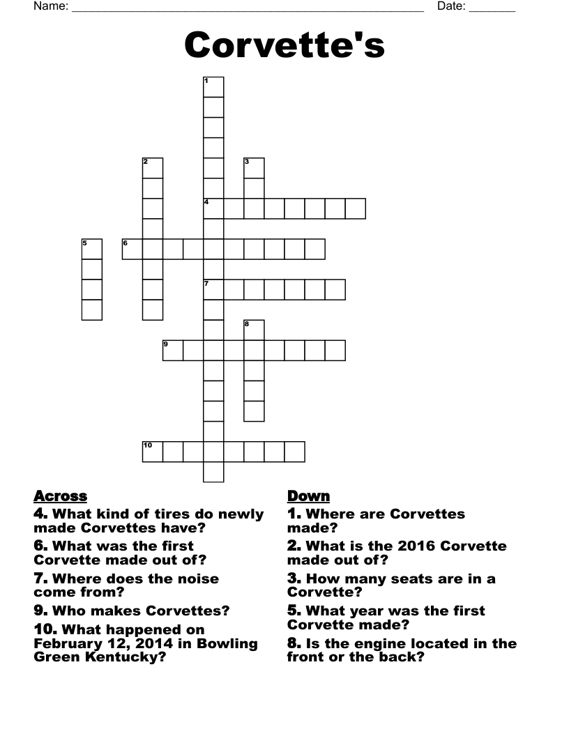 Corvette's Crossword