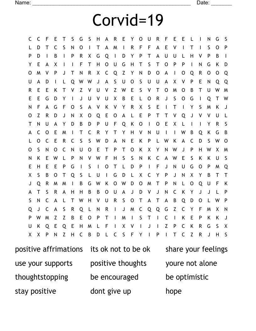 Corvid=19 Word Search