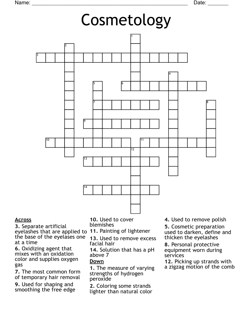Cosmetology Crossword