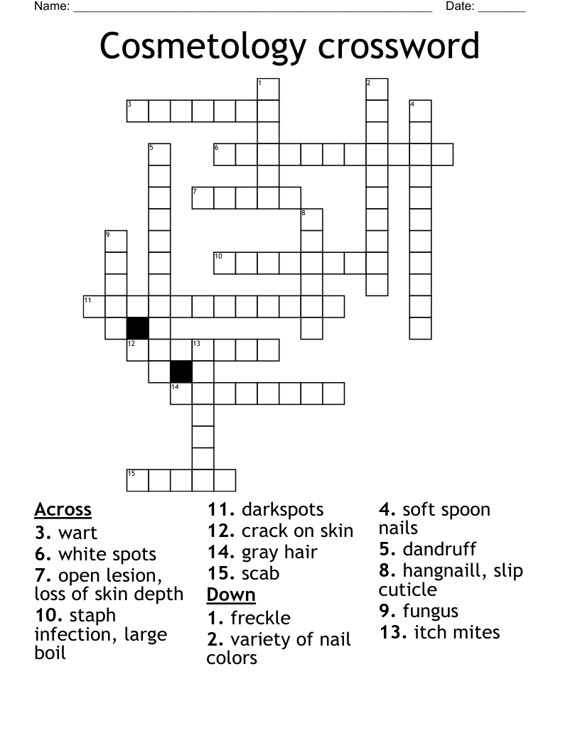 Cosmetology  crossword