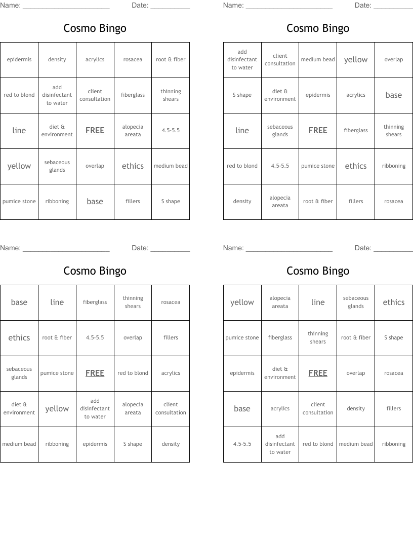 Cosmo Bingo
