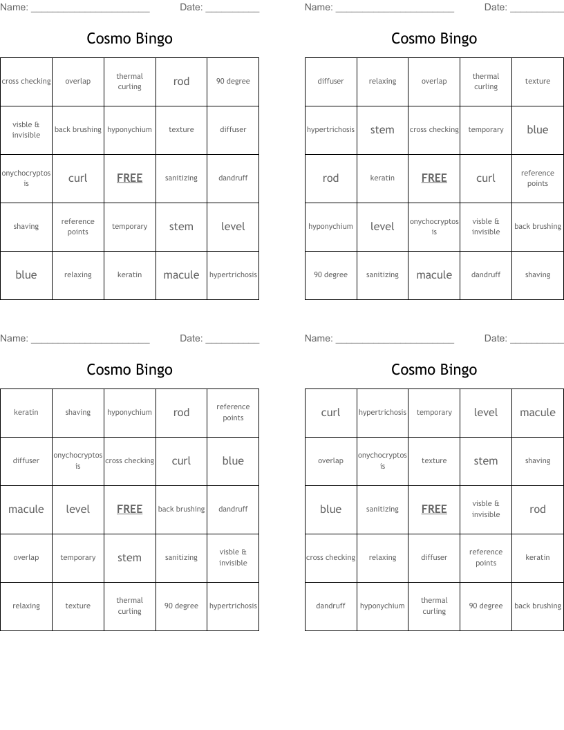 Cosmo Bingo