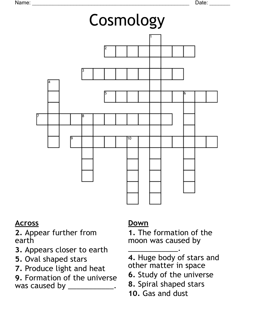 Cosmology Crossword