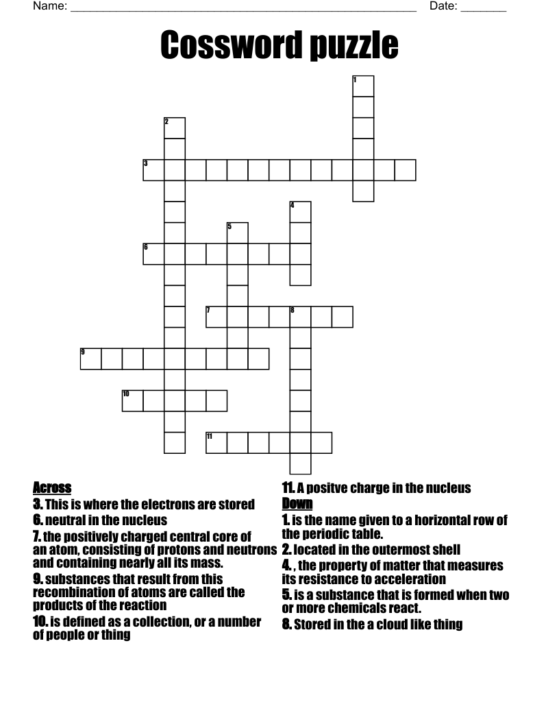 Cossword puzzle Crossword
