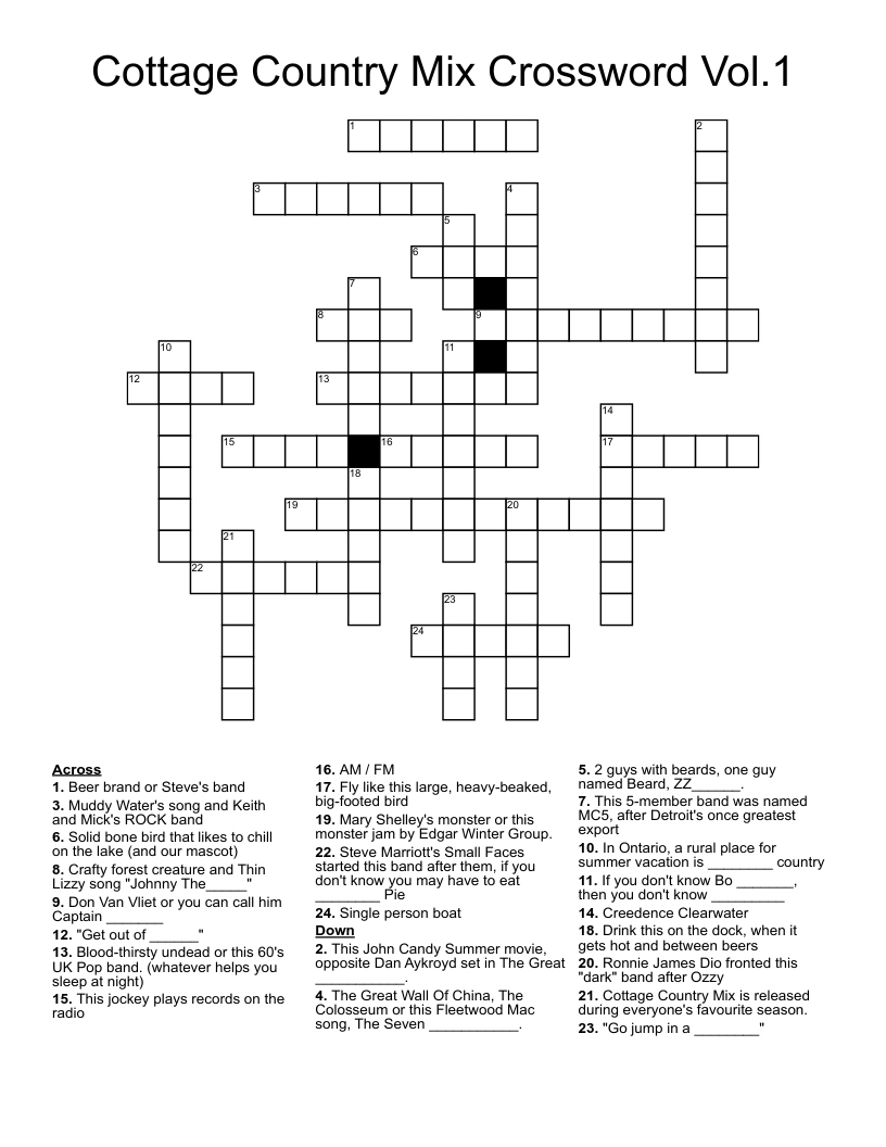Cottage Country Mix Crossword Vol.1