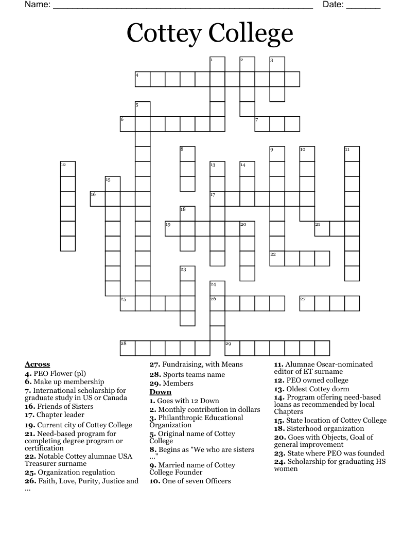 Cottey College Crossword