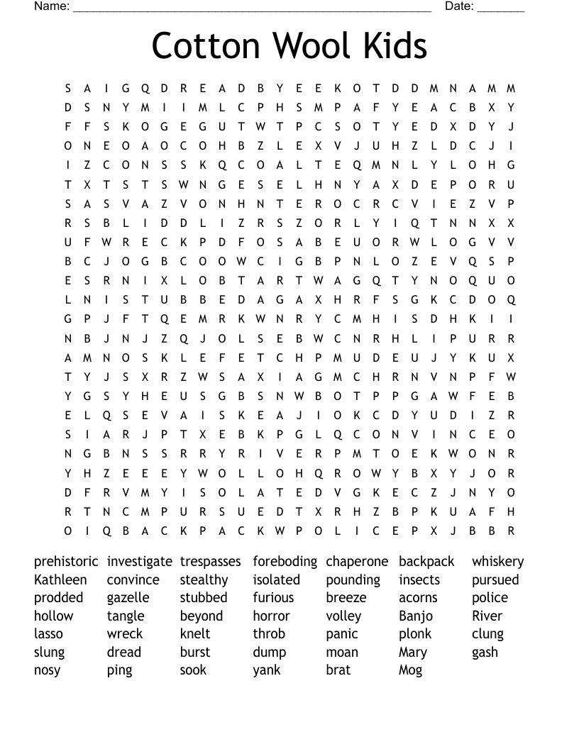 Cotton Wool Kids Word Search