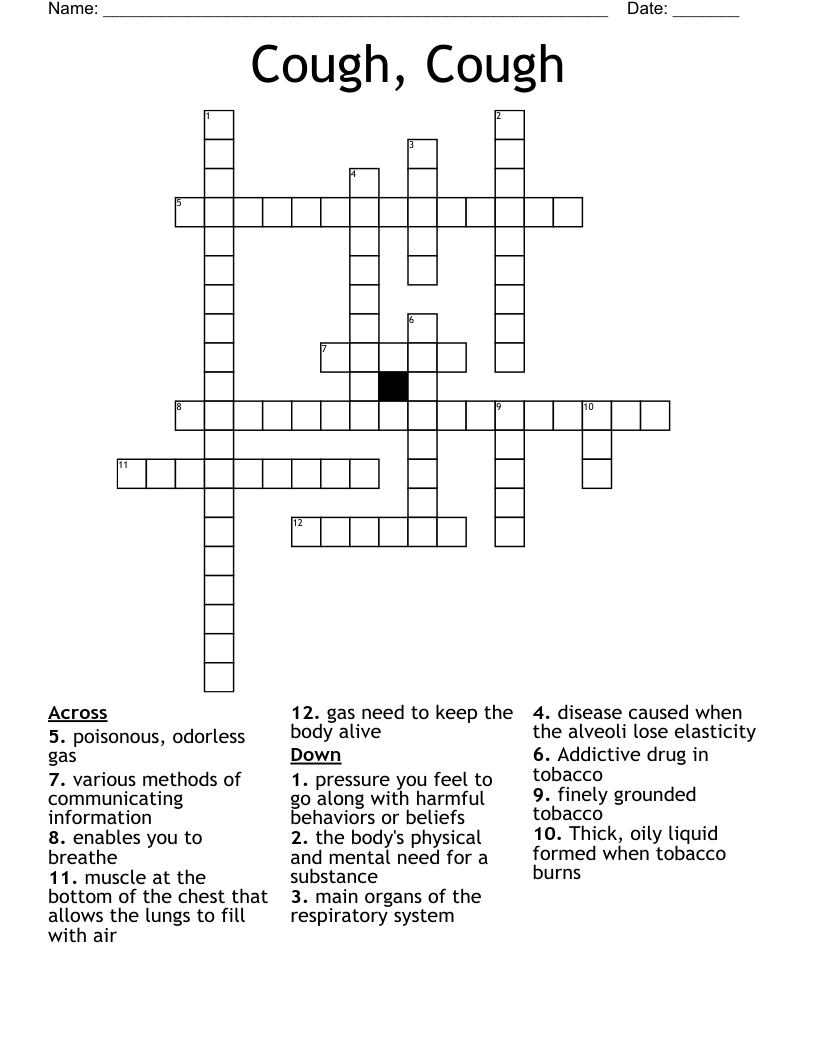 Cough, Cough Crossword