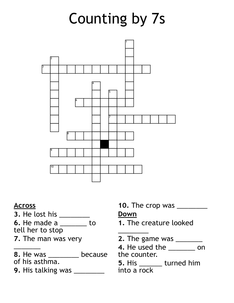 Counting by 7s Crossword