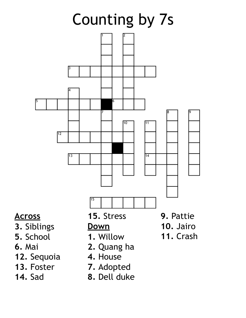 Counting by 7s Crossword