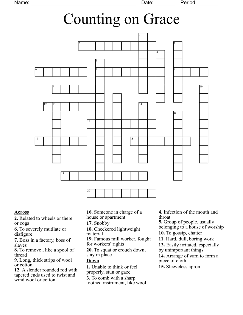 Counting on Grace Crossword