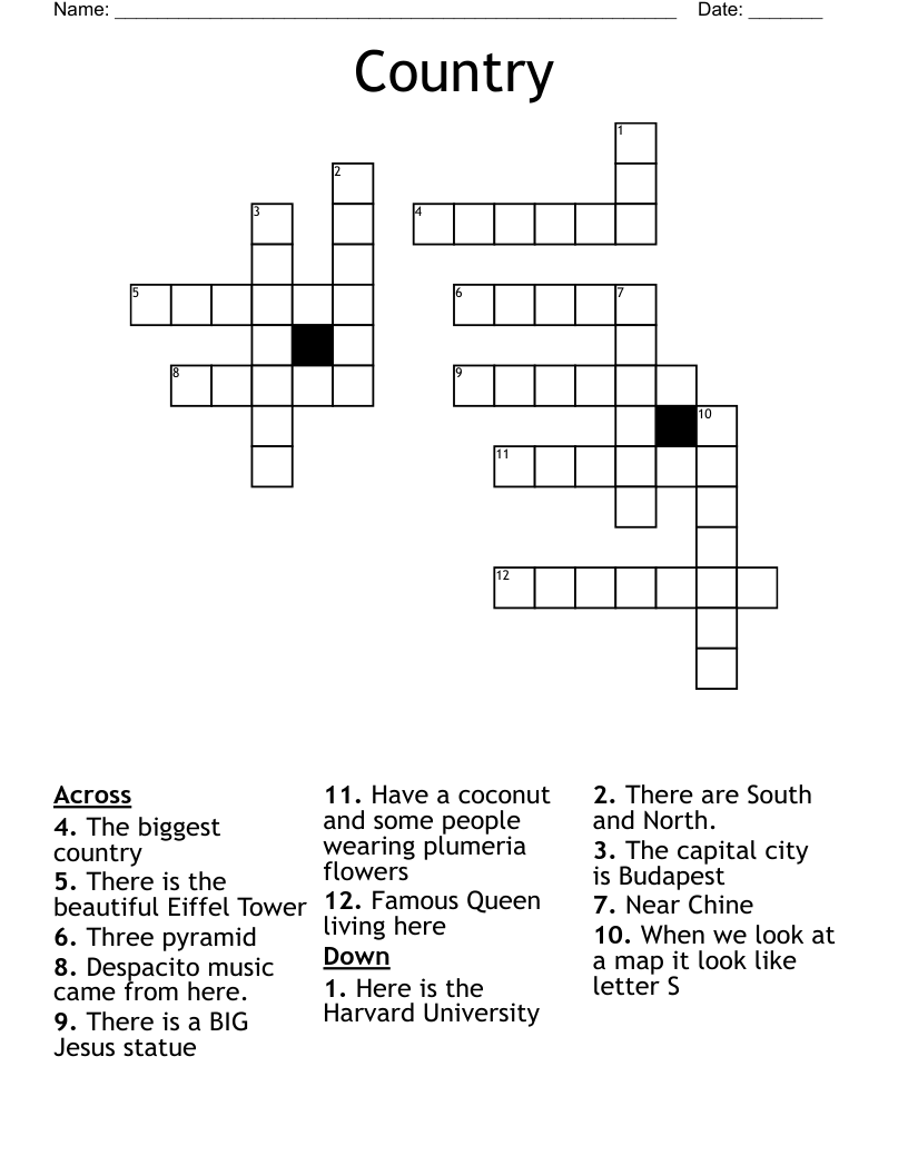 Country Crossword