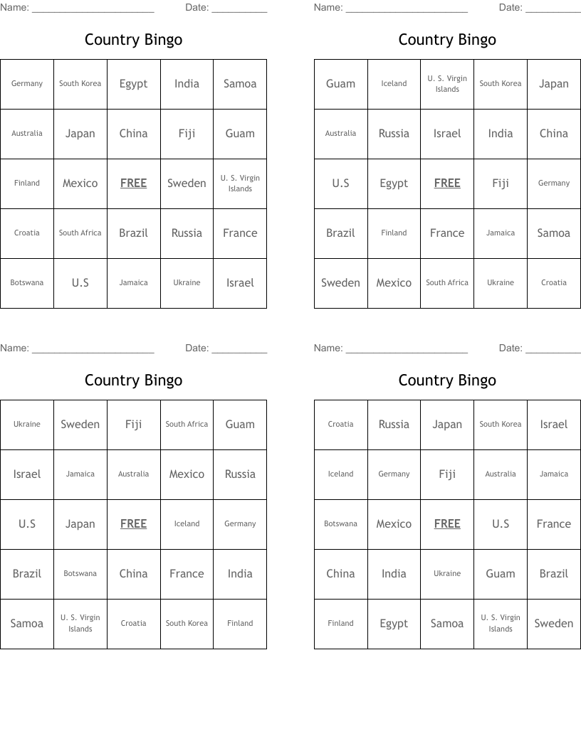 Country Bingo