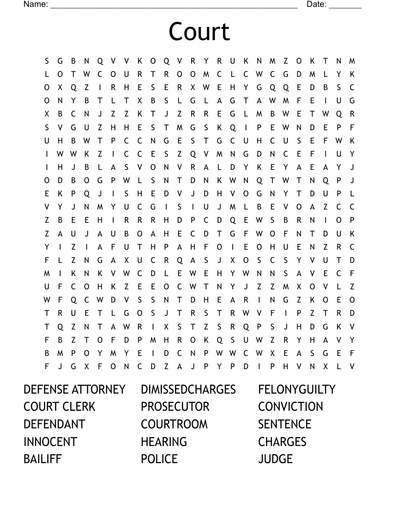 Court Word Search