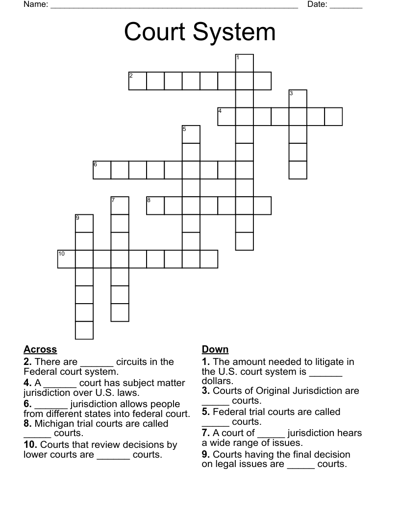 Court System Crossword