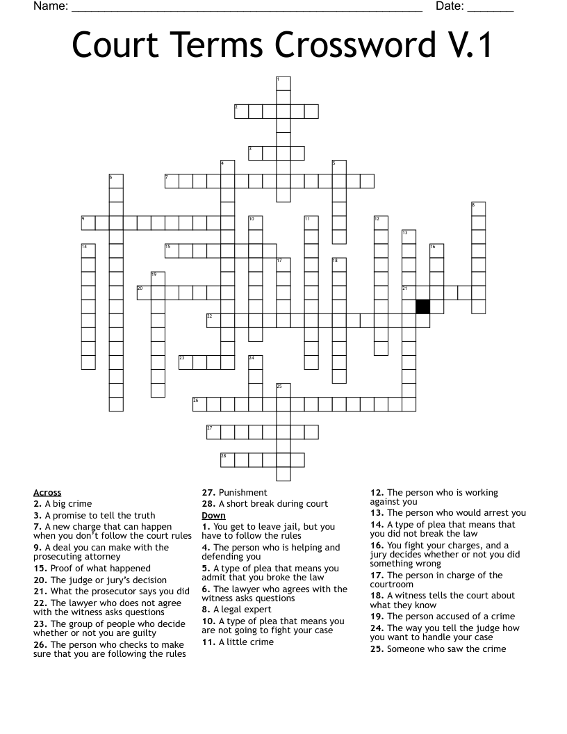Court Terms Crossword V.1