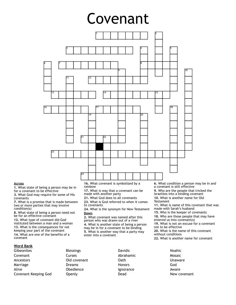 Covenant  Crossword