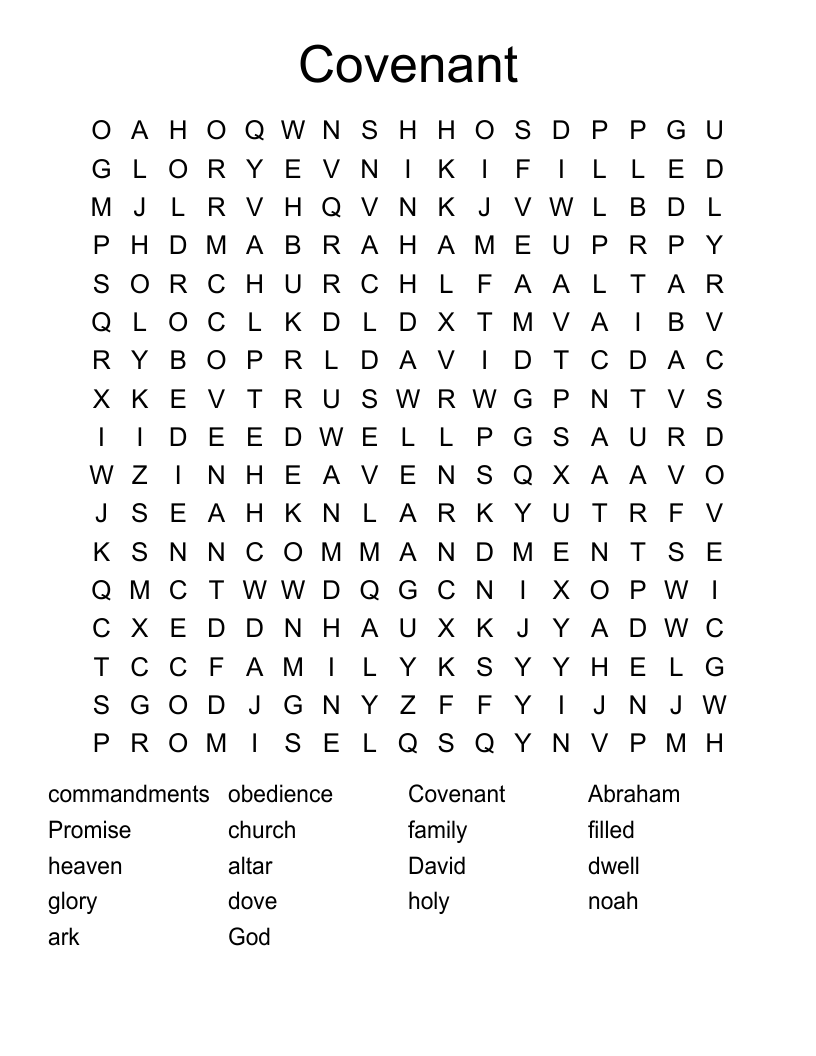 Covenant  Word Search