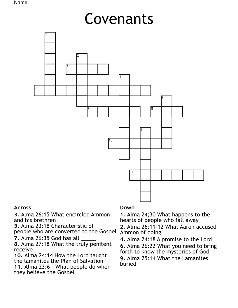 Covenants Crossword