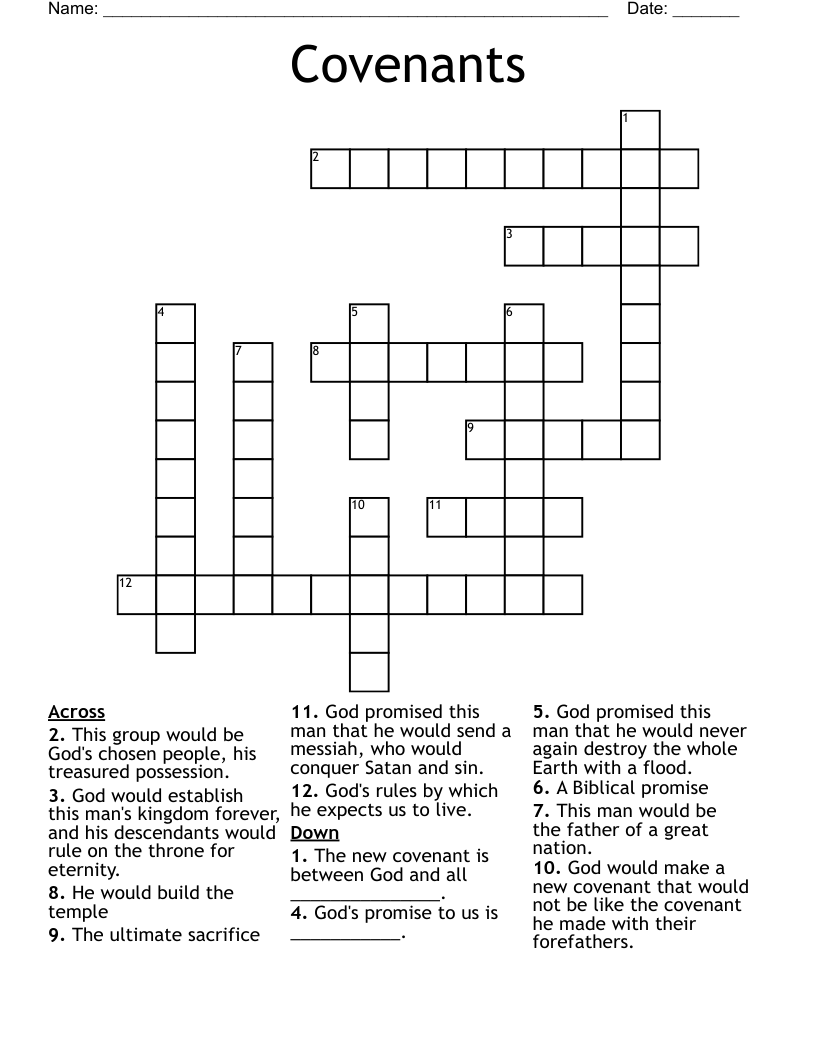 Covenants Crossword