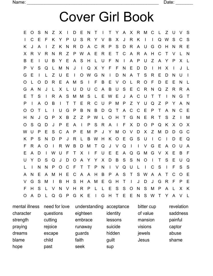 Cover Girl Book Word Search