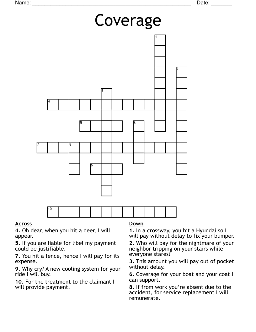 Coverage Crossword