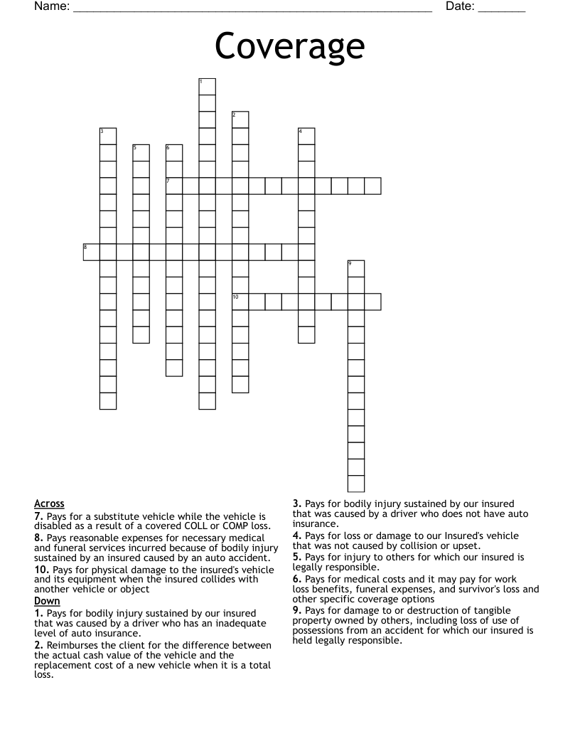 Coverage Crossword