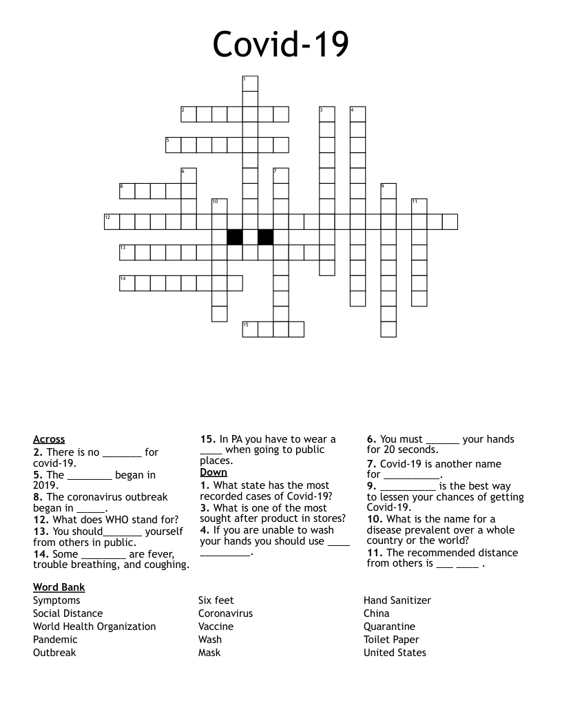 Covid-19 Crossword