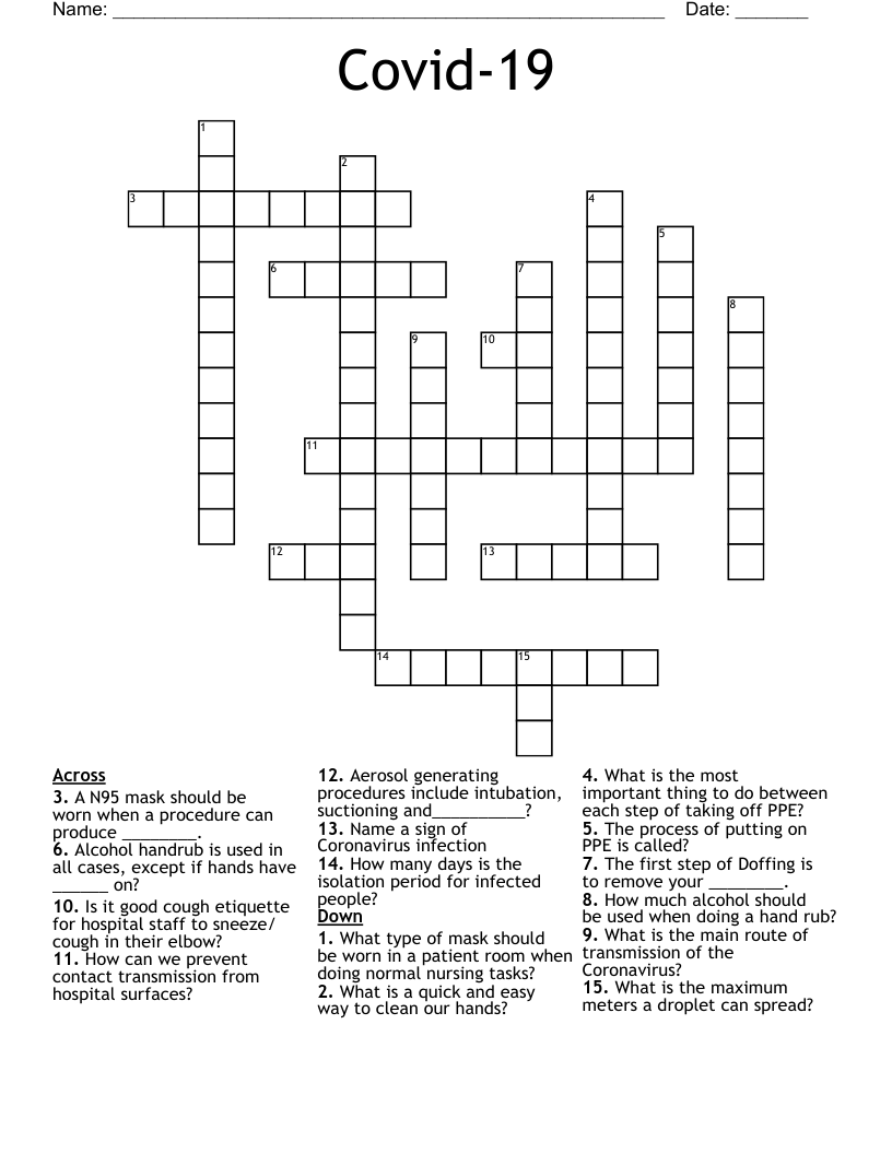 Covid-19 Crossword