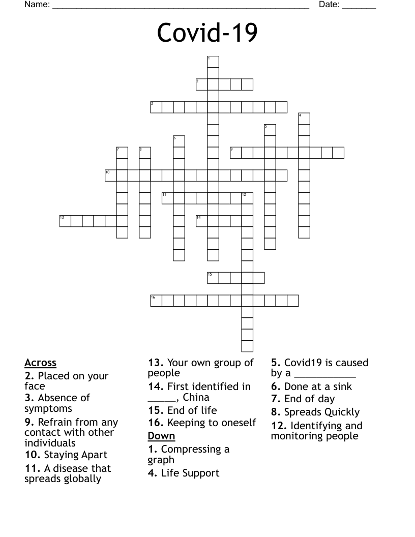 Covid-19 Crossword