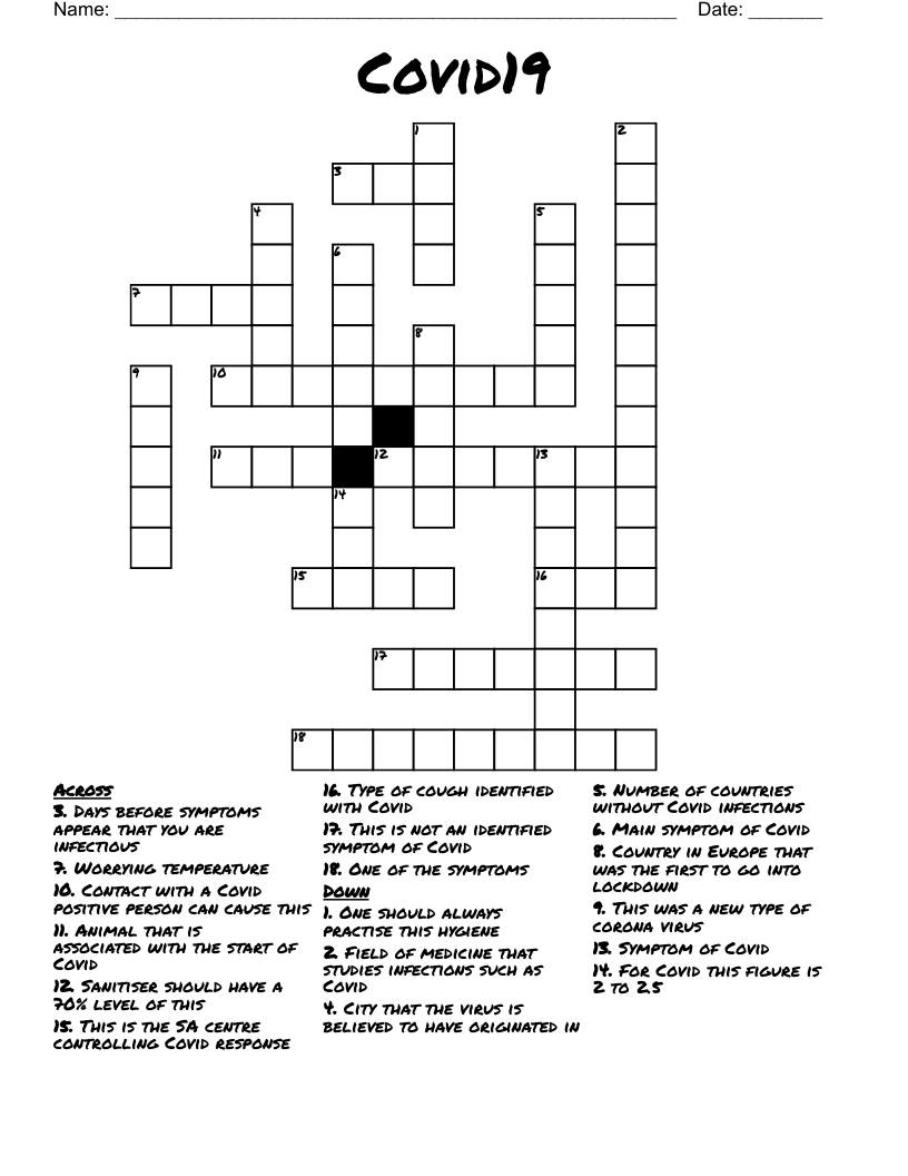 Covid19 Crossword