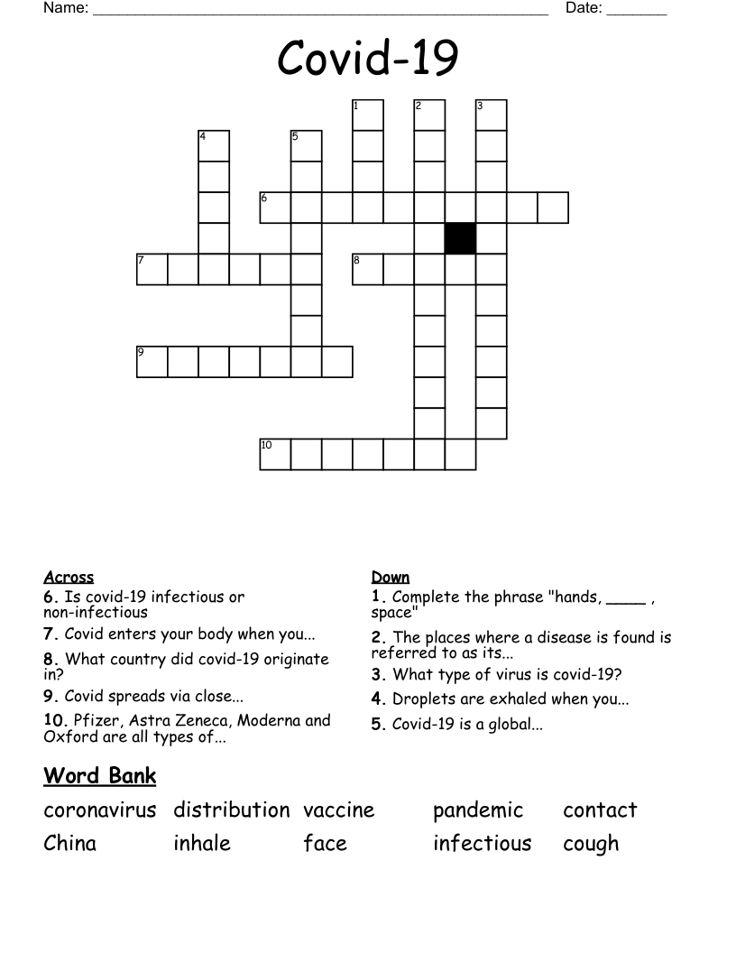Covid-19 Crossword