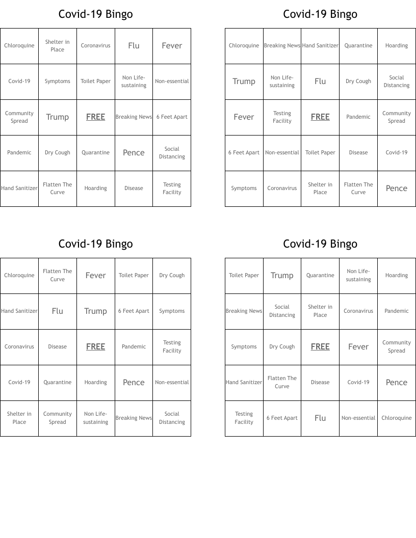 Covid-19 Bingo