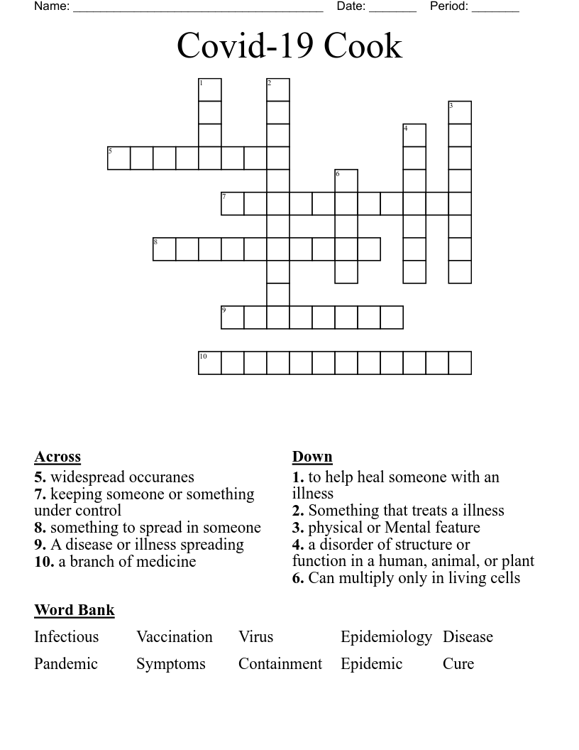 Covid-19 Cook Crossword