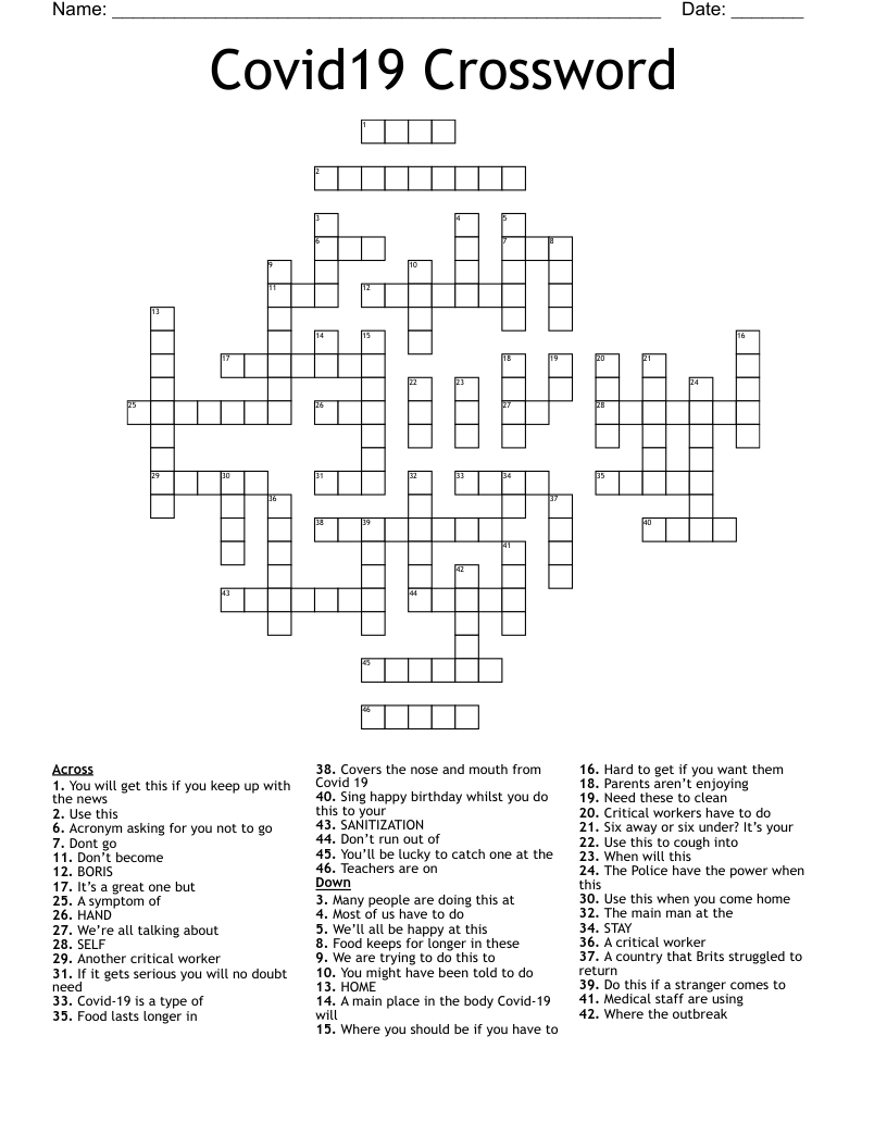 Covid19 Crossword