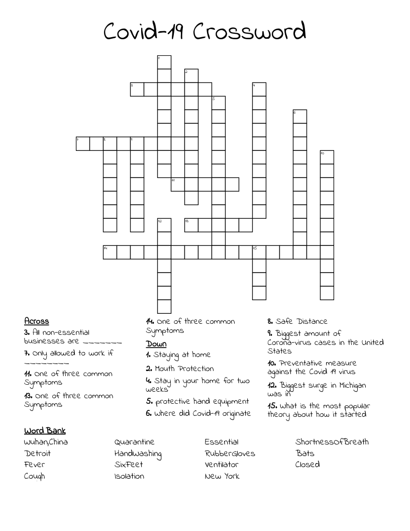 Covid-19 Crossword