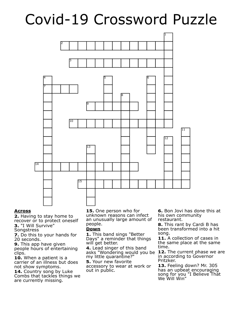 Covid-19 Crossword Puzzle